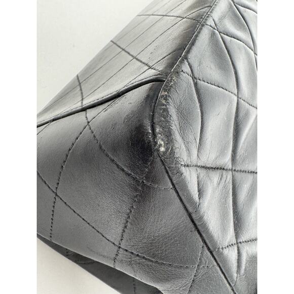 Chanel Vintage Maxi Single Flap Bag Black Lambskin Leather B-6 - Picture 9 of 16